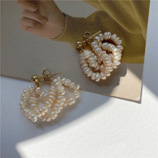 天然珍珠耳钉 Natural pearl earrings